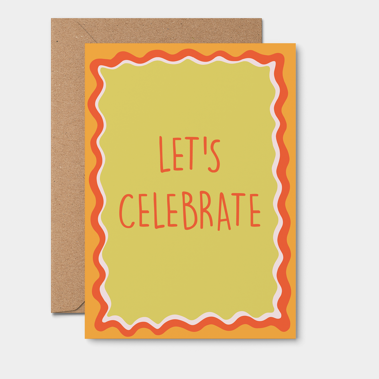 Quokka the Rocker - Let's Celebrate GREETING CARD orange and lime wavy