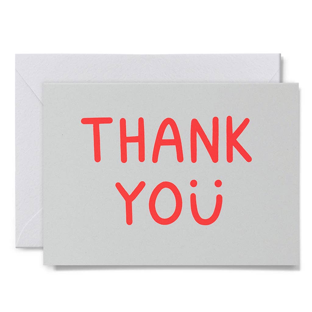 Me & Amber - THANK YOU SMILE - various colours: Sky blue on pink card / Wholesale