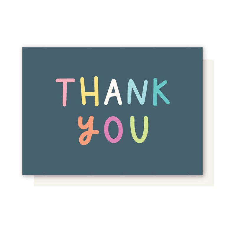 Elly Oak - BLUE BACKGROUND THANK YOU CARD