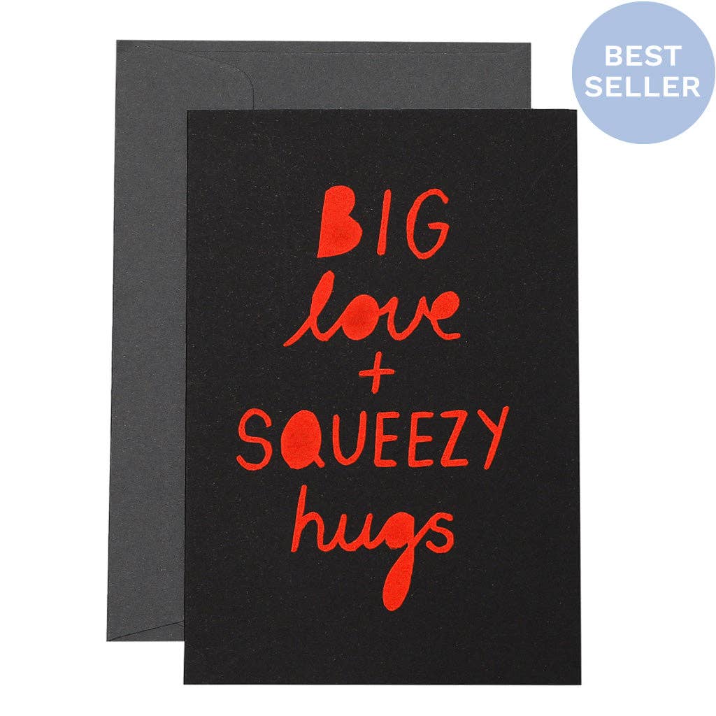 Me & Amber - SQUEEZY HUGS - various colours: Neon pink on white card / Wholesale