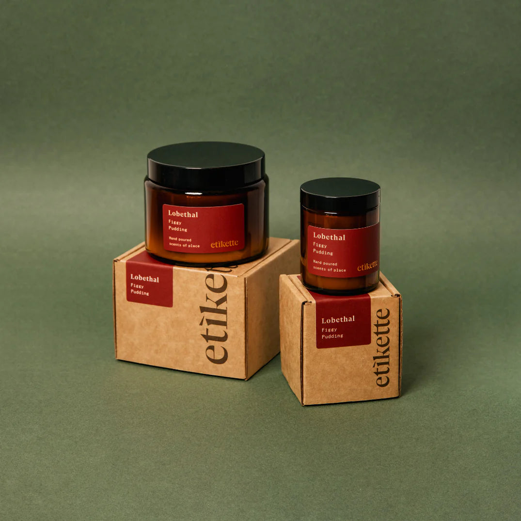 Etikette Candle - Crimson Candles in Lobethal in Figgy Pudding