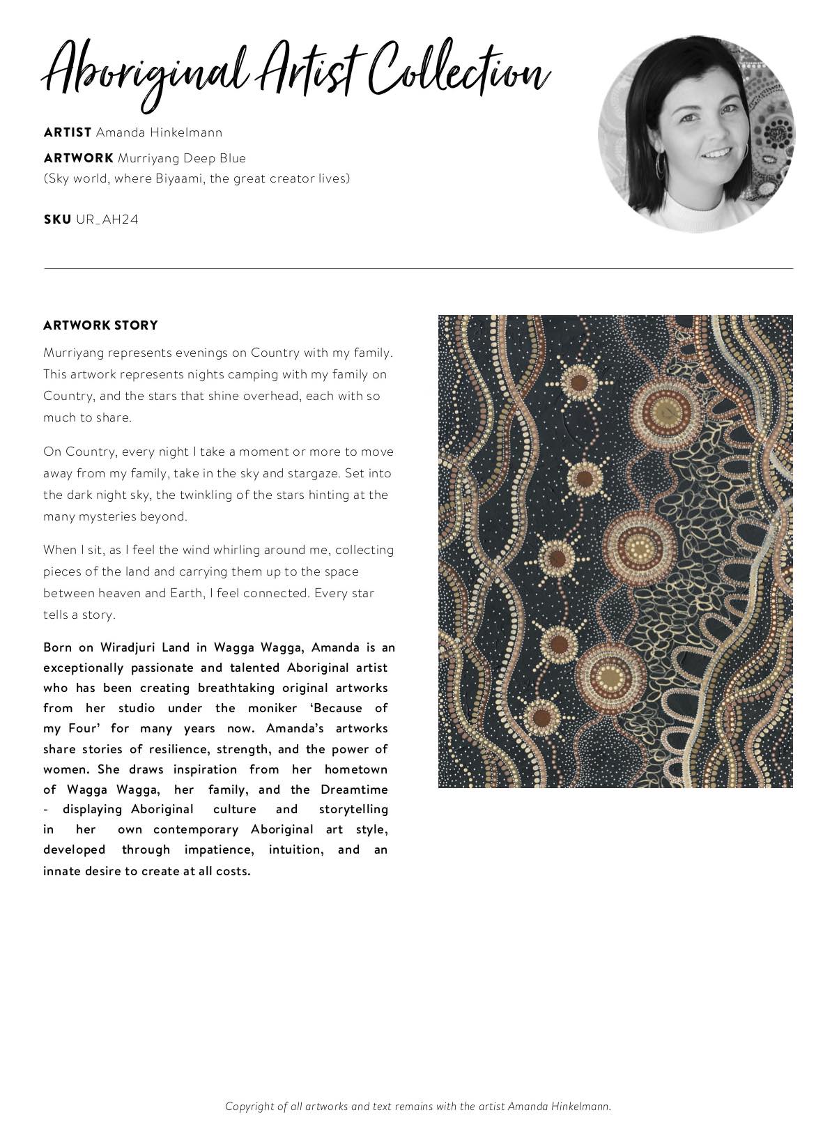 Murriyang Deep Blue Canvas Aboriginal Art Print - Amanda Hinkelmann