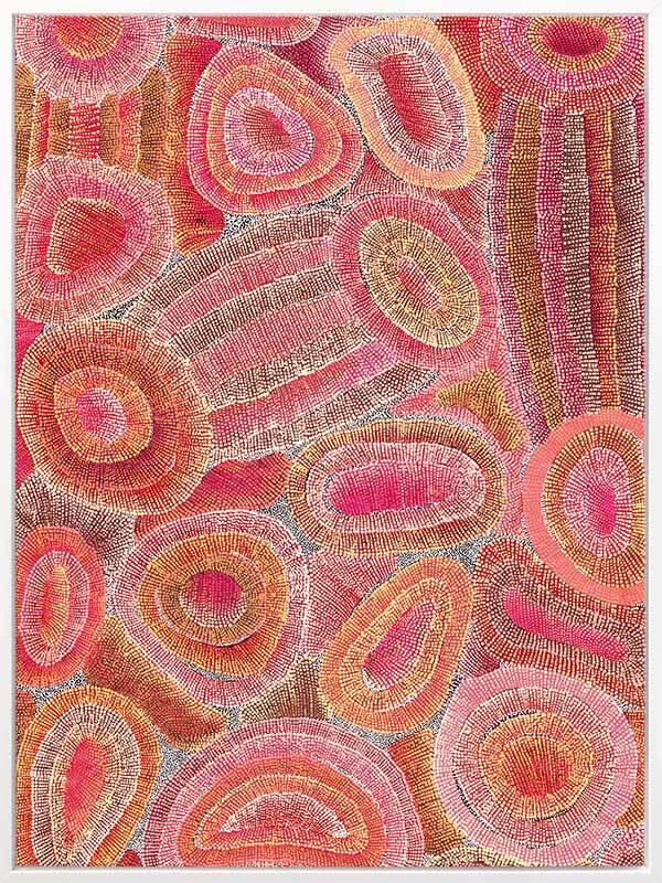 Ngapa Jukurrpa IV Red Canvas Aboriginal Art Print - Agnes Nampijinpa Brown