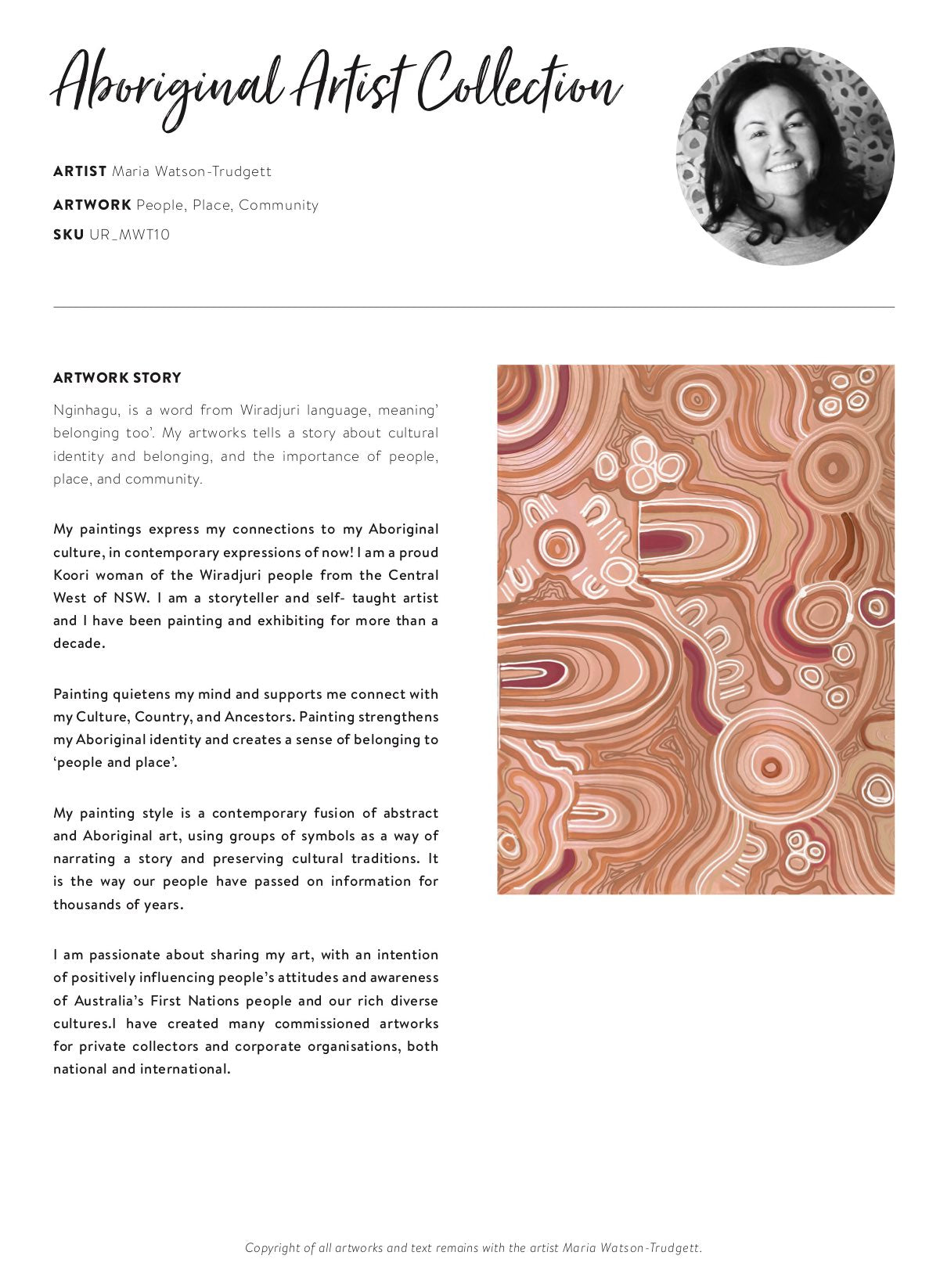 People, Place, Community Canvas Aboriginal Art Print- Maria Watson-Trudgett