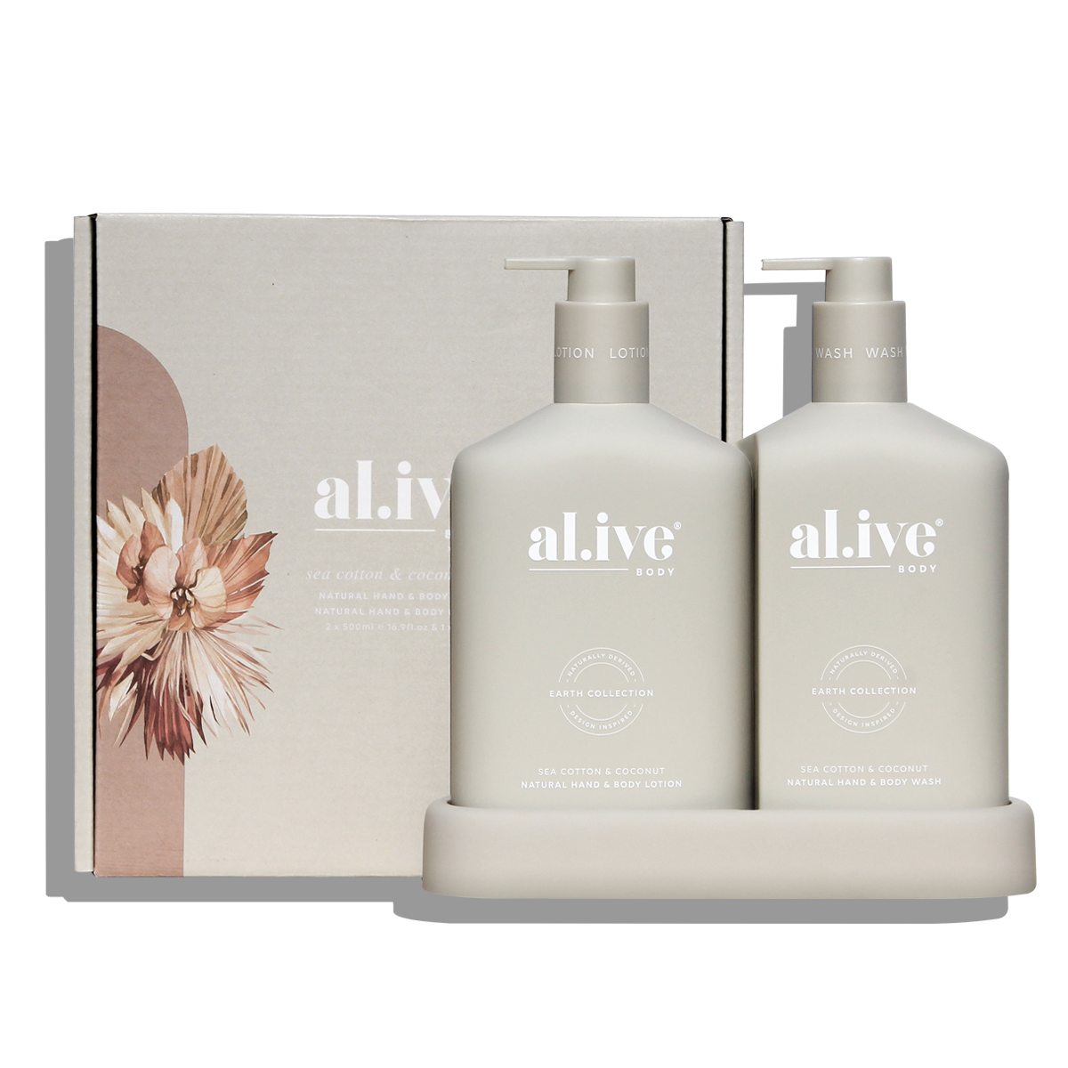 Al.ive Wash & Lotion Duo + Tray - Sea Cotton & Coconut