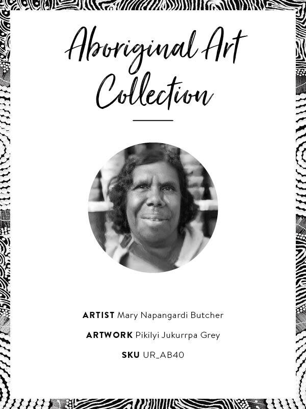 Pikilyi Jukurrpa Grey Canvas Aboriginal Art Print - Mary Napangardi Butcher