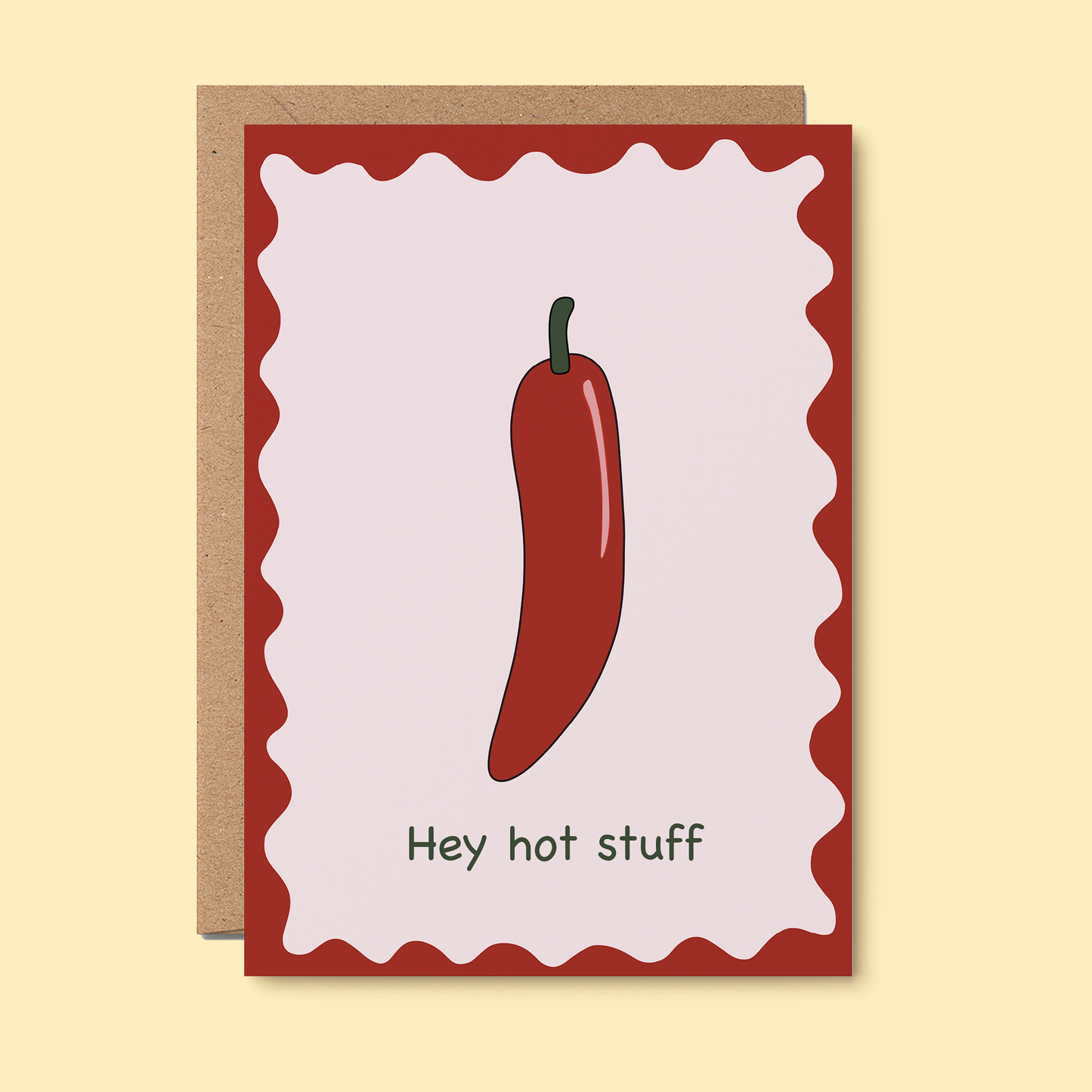 Quokka the Rocker - Hey hot stuff FUNNY LOVE CARD, Chilli, birthday, anniversary