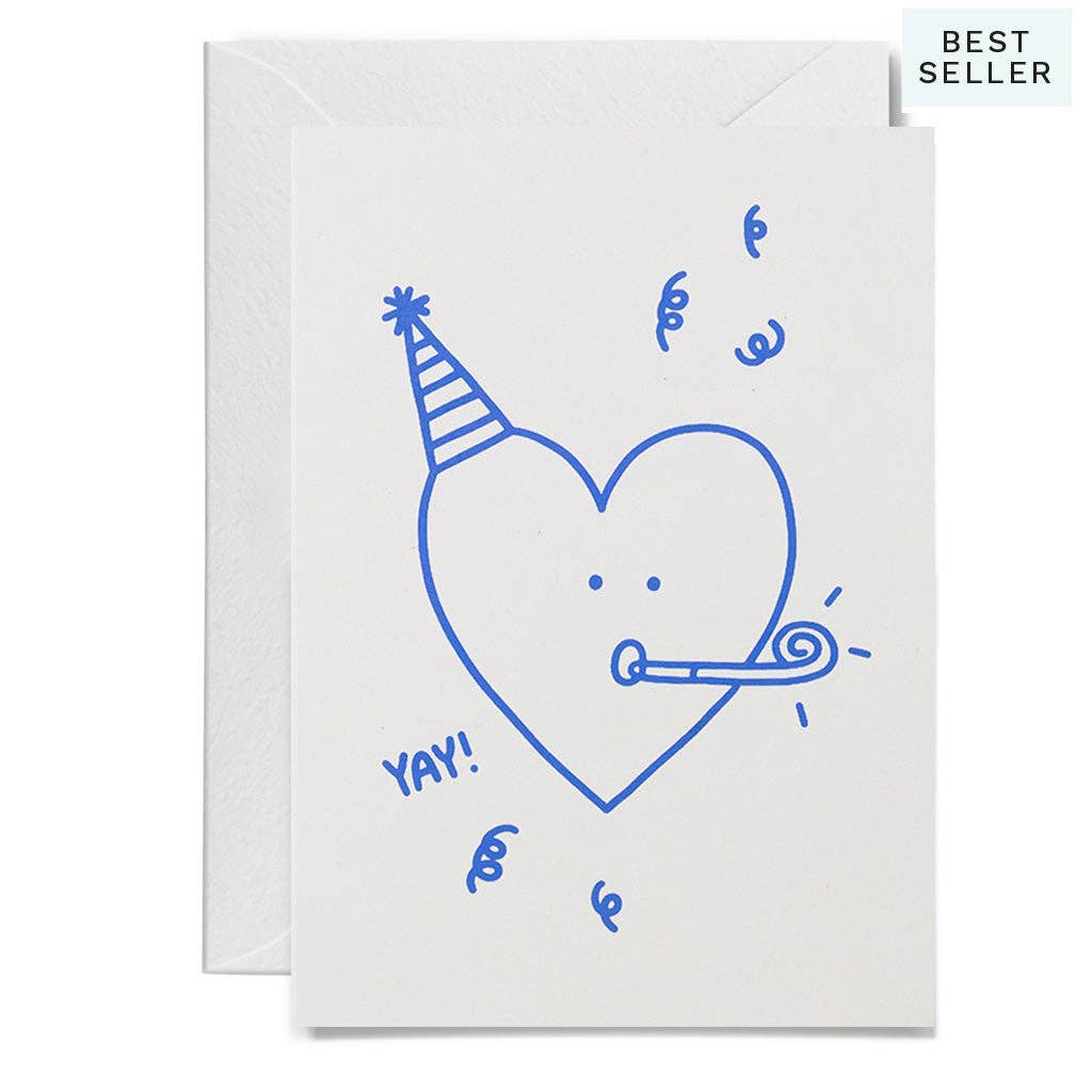 Me & Amber - PARTY HEART - various colours: Neon pink on white card / Wholesale