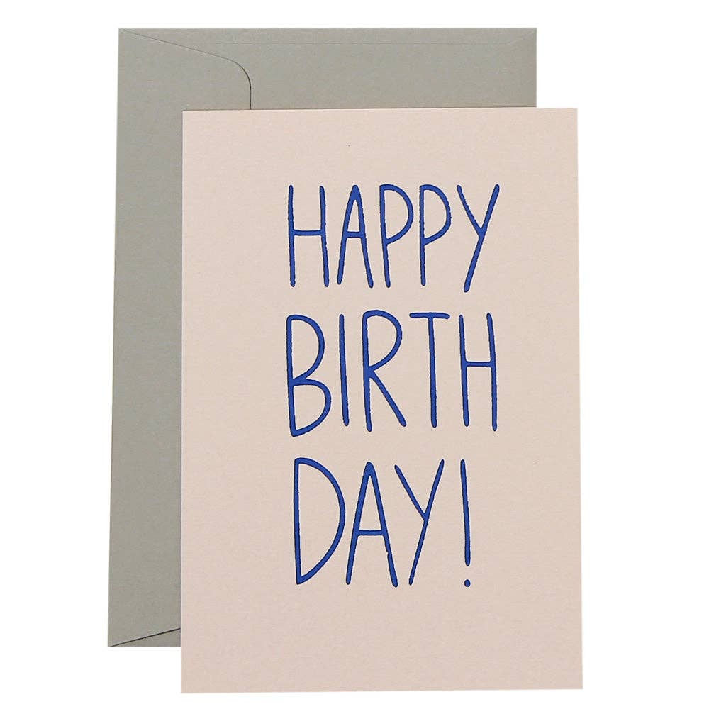 Me & Amber - SLIM HAPPY BIRTHDAY - various colours: Neon pink on blush card