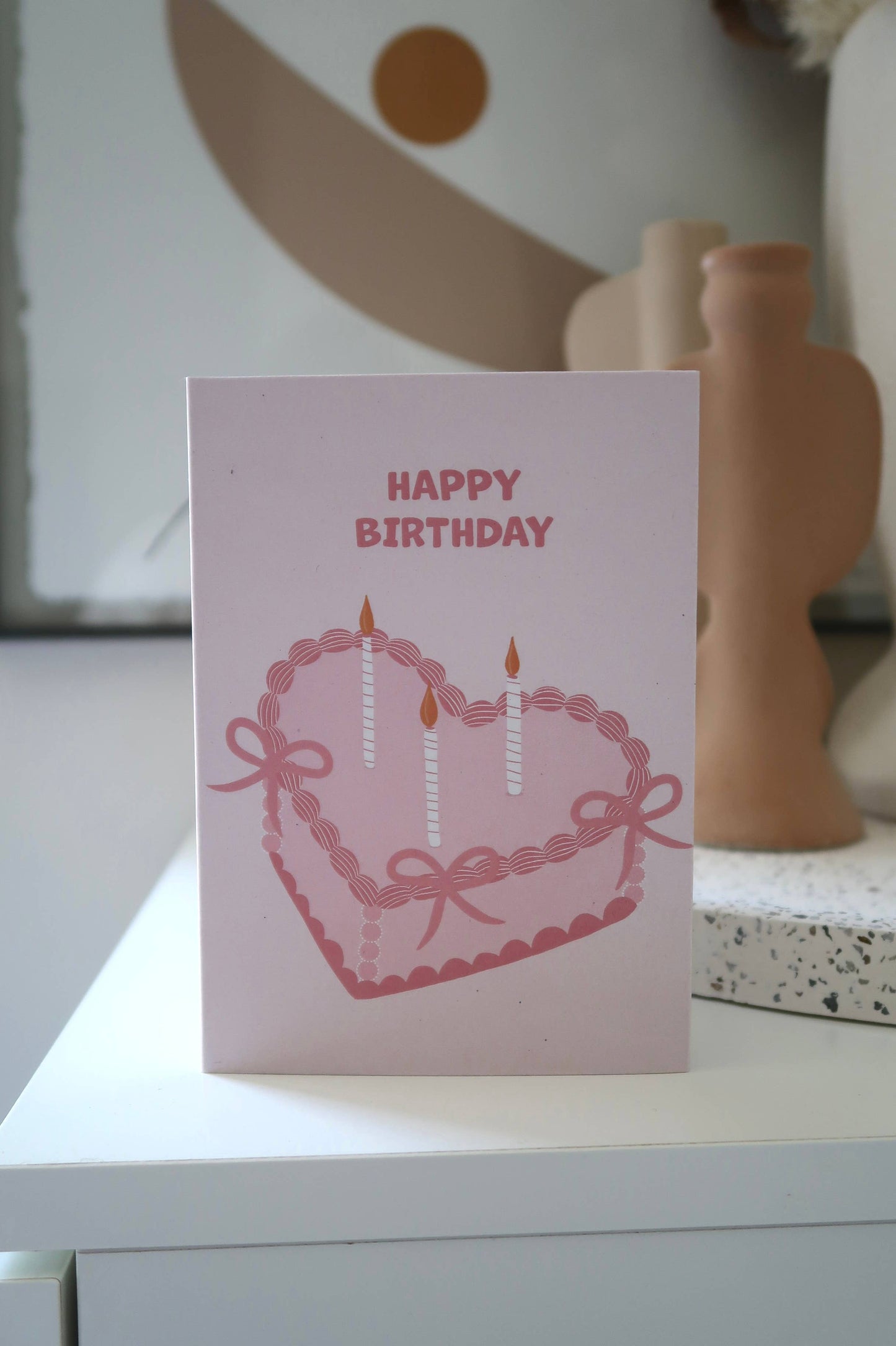 From Rosalie - Pink Vintage Cake | GREETING CARD, Birthday card, girly