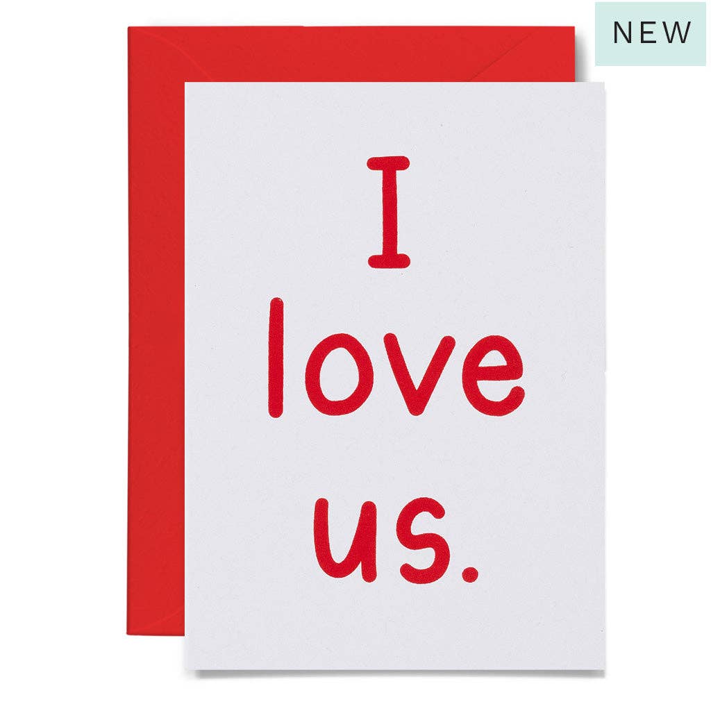 Me & Amber - I LOVE US - various colours: White on red card / Wholesale