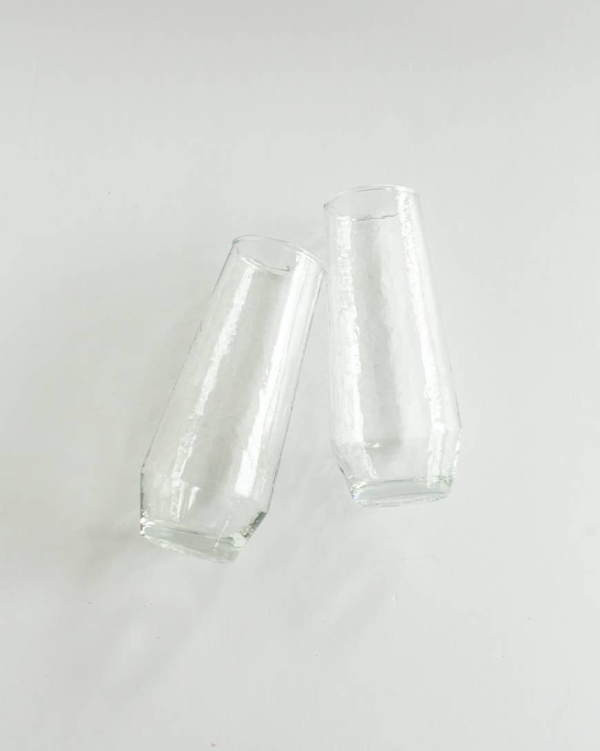 Creative Women Australia - Handblown Hammered Champagne Flutes | Set of 2: Blush