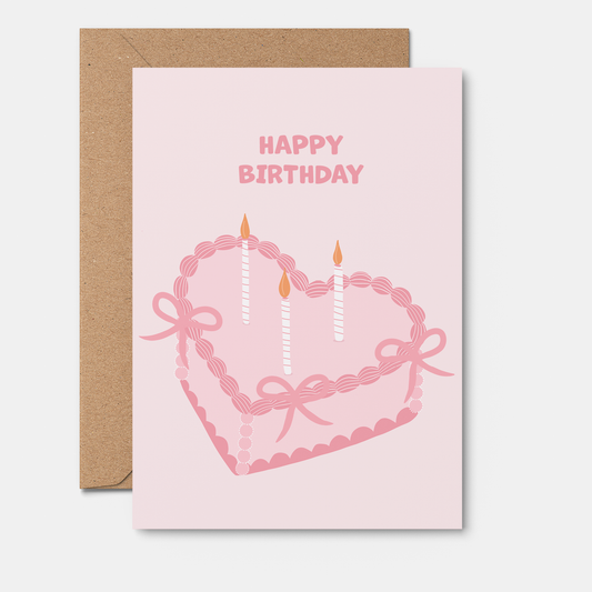 From Rosalie - Pink Vintage Cake | GREETING CARD, Birthday card, girly