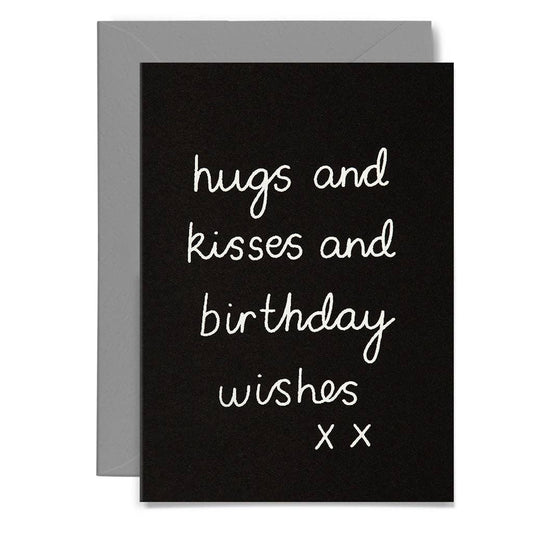 Me & Amber - BIRTHDAY WISHES - various colours: White on black card / Wholesale