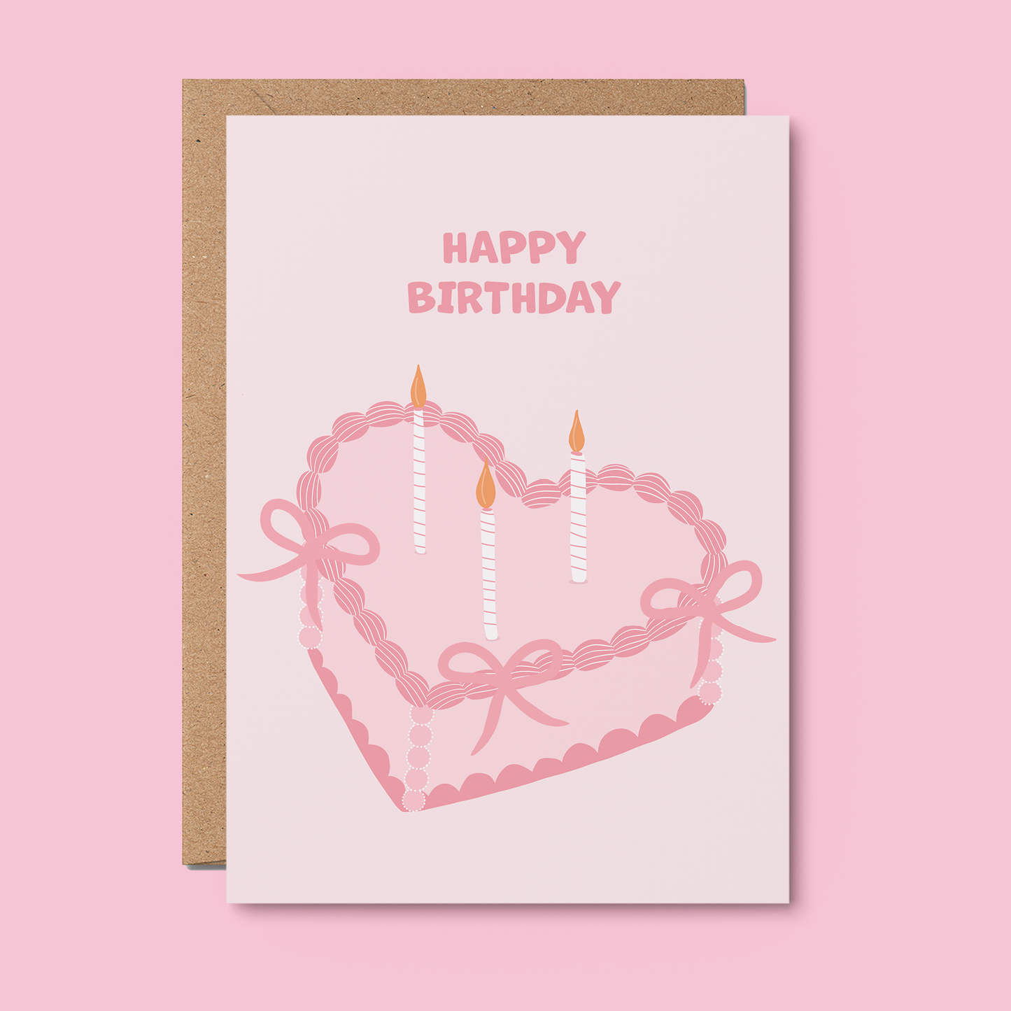 From Rosalie - Pink Vintage Cake | GREETING CARD, Birthday card, girly