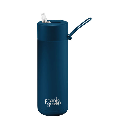 Frank Green 20oz / 595ml Ceramic Straw Lid Bottle - Deep Ocean