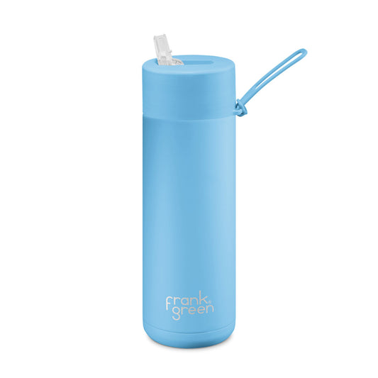 Frank Green 20oz / 595ml Ceramic Straw Lid Bottle - Sky Blue