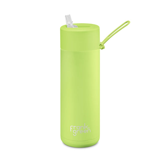 Frank Green 20oz / 595ml Ceramic Straw Lid Bottle - Pistachio Green