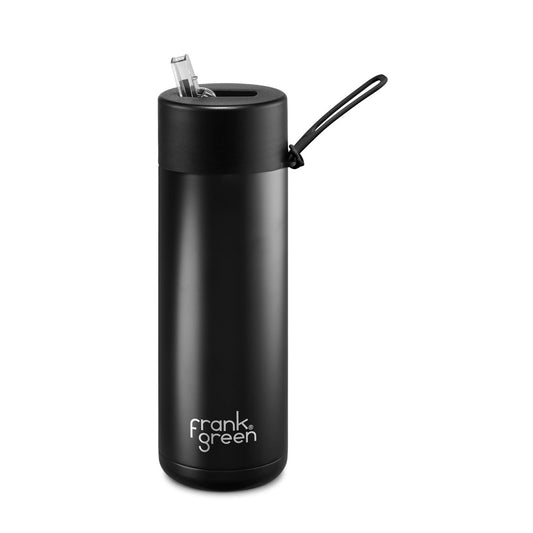 Frank Green 20oz / 595ml Ceramic Straw Lid Bottle - Black