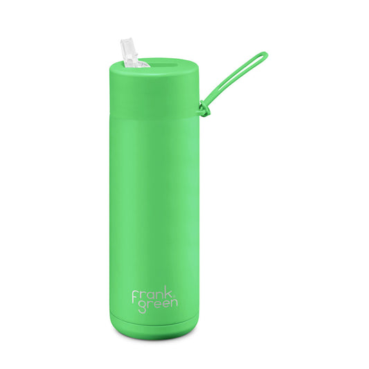 Frank Green 20oz / 595ml Ceramic Straw Lid Bottle - Neon Green