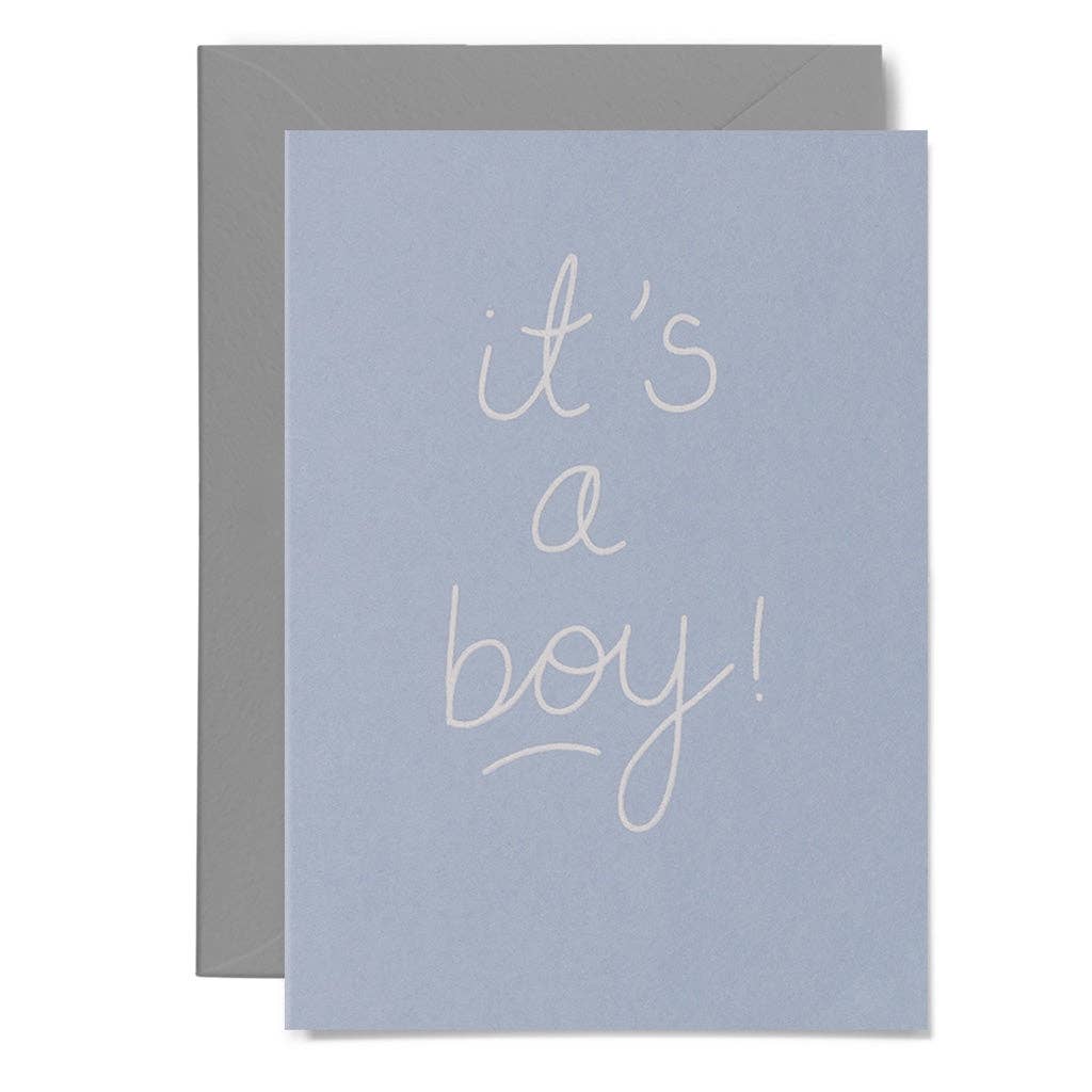 Me & Amber - IT'S A BOY - various colours: White on ice blue card / Wholesale