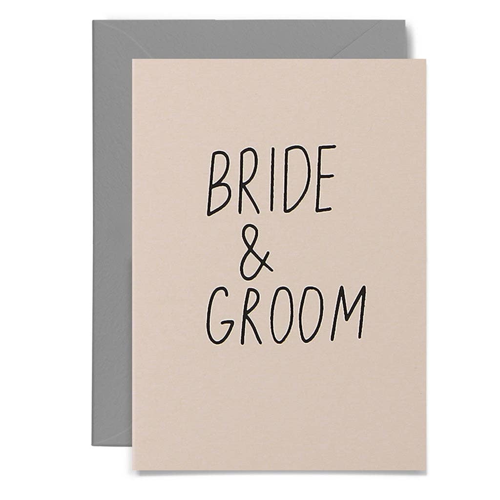 Me & Amber - SLIM BRIDE + GROOM - various colours: White on black card / Wholesale