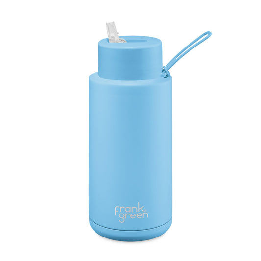 Frank Green 34oz / 1000ml Ceramic Straw Lid Bottle - Sky Blue