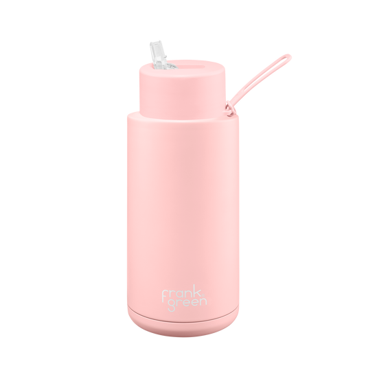 Frank Green 34oz / 1000ml Ceramic Straw Lid Bottle - Blushed