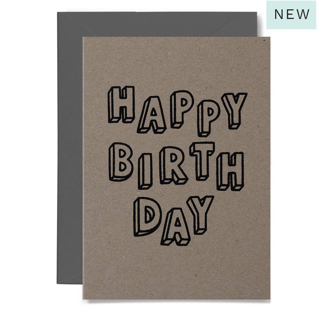 Me & Amber - 3D BIRTHDAY - various colours: Neon coral on white card / Wholesale