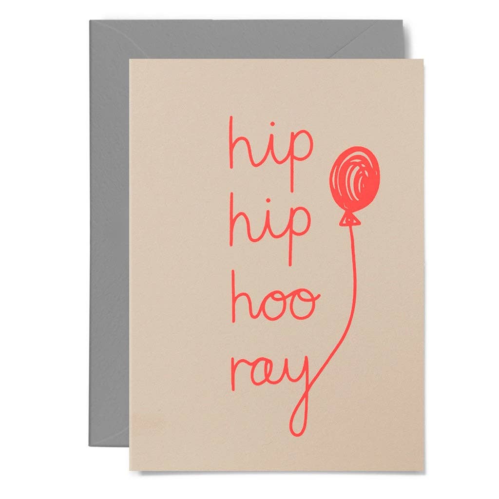 Me & Amber - HIP HIP HOORAY - various colours: White on black card / Wholesale