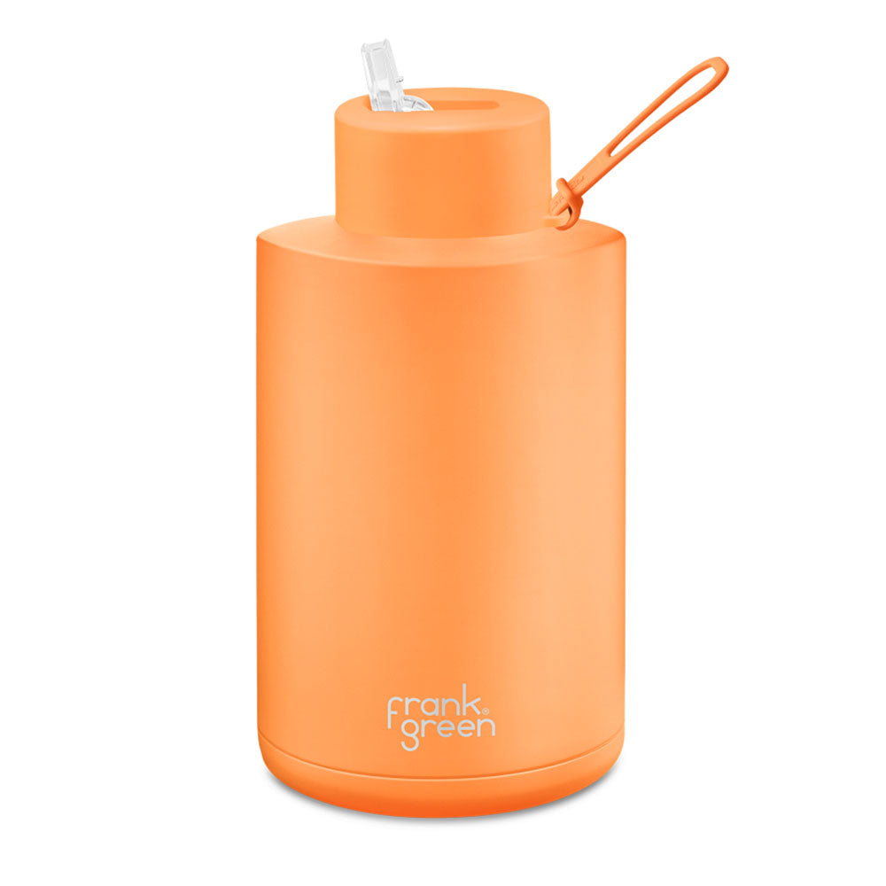 Frank Green 68oz / 2L Ceramic Straw Lid Bottle - Neon Orange