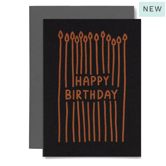 Me & Amber - BIRTHDAY CANDLES - various colours: Copper on black card / Wholesale