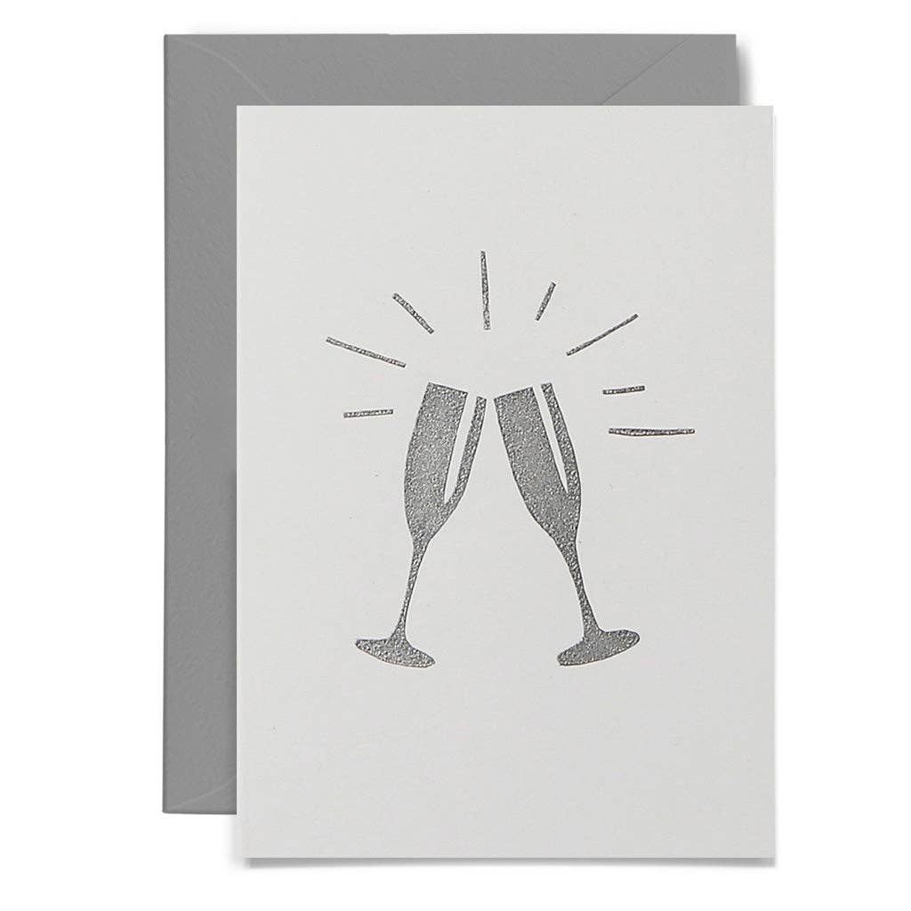 Me & Amber - CHEERS - various colours: Silver on black card / Wholesale