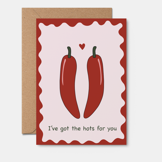 Quokka the Rocker - Hots for you FUNNY LOVE CARD, anniversary, birthday, chilli