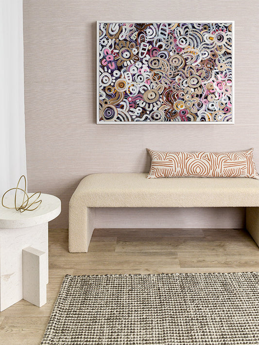 Connectedness Pink Canvas Aboriginal Art Print- Maria Watson-Trudgett