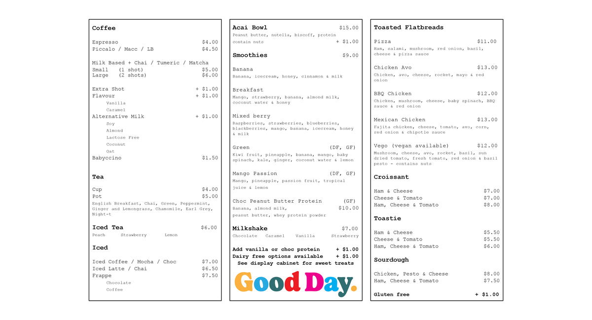 Menu – Good Day