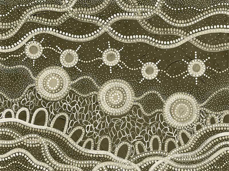 Murriyang Deep Green Canvas Aboriginal Art Print - Amanda Hinkelmann