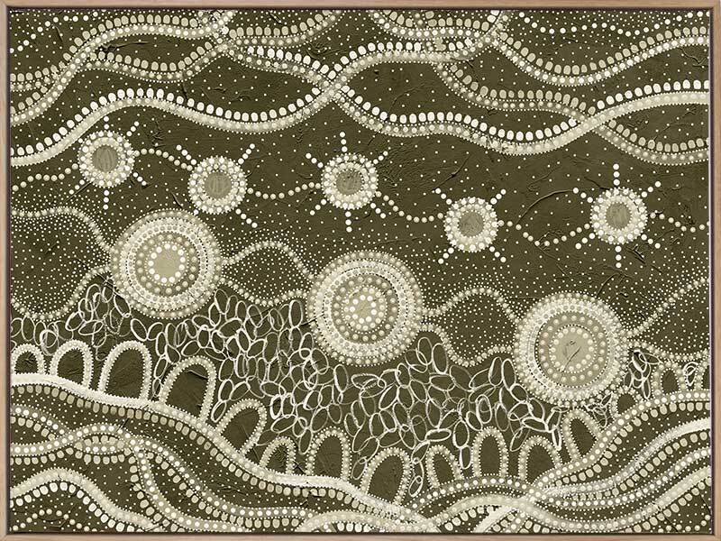 Murriyang Deep Green Canvas Aboriginal Art Print - Amanda Hinkelmann