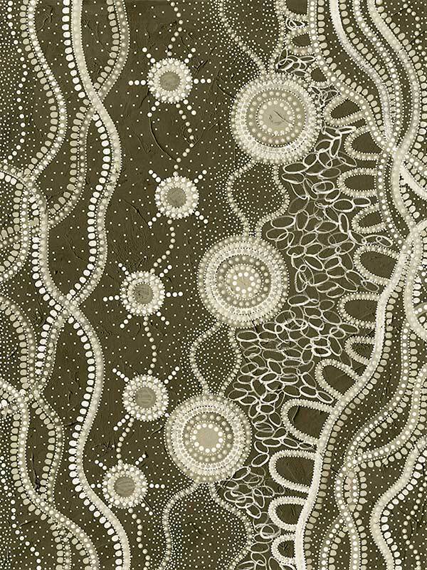 Murriyang Deep Green Canvas Aboriginal Art Print - Amanda Hinkelmann