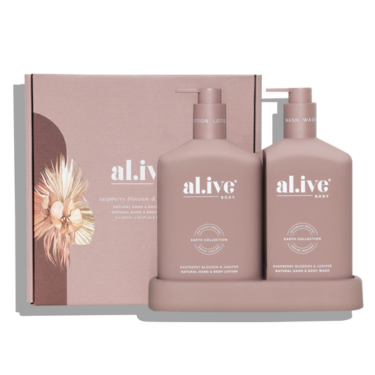 Al.ive Wash & Lotion Duo + Tray - Raspberry Blossom & Juniper