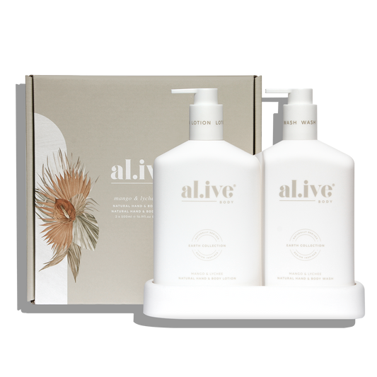 Al.ive Wash & Lotion Duo + Tray - Mango & Lychee