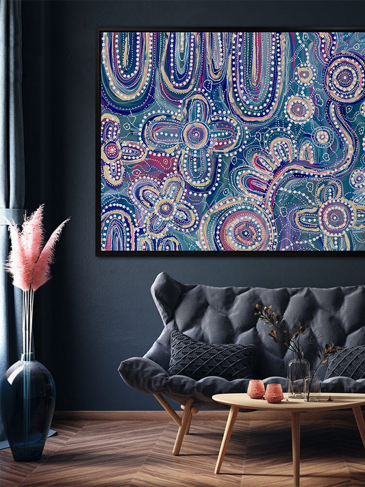 Yinaagang Canvas Aboriginal Art Print- Amanda Hinkelmann