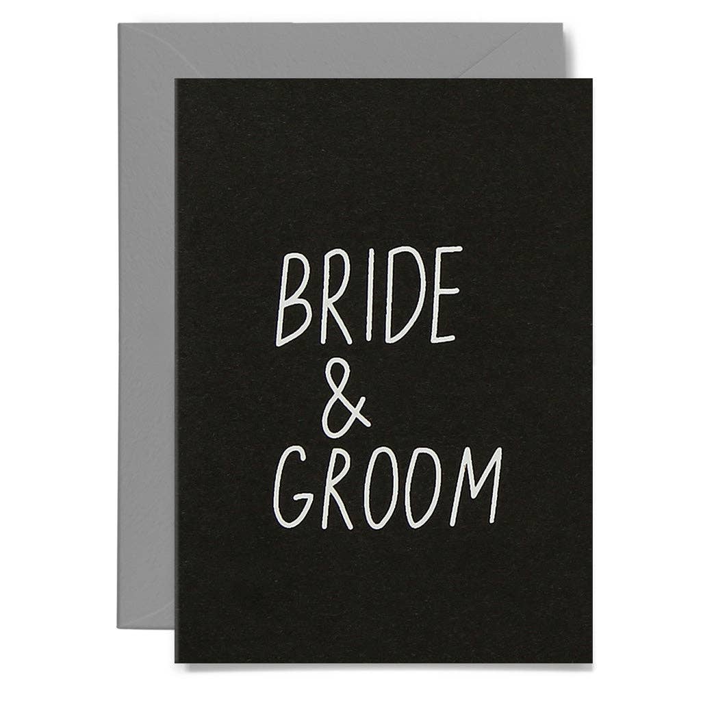 Me & Amber - SLIM BRIDE + GROOM - various colours: White on black card / Wholesale