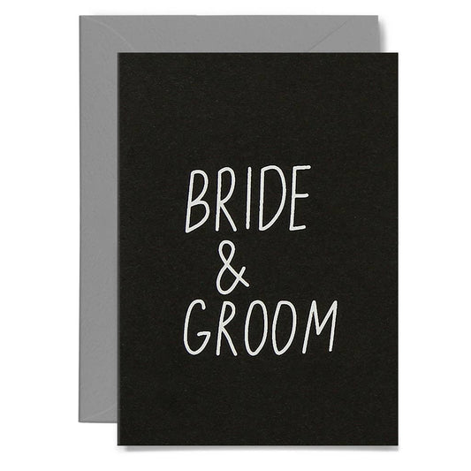 Me & Amber - SLIM BRIDE + GROOM - various colours: White on black card / Wholesale
