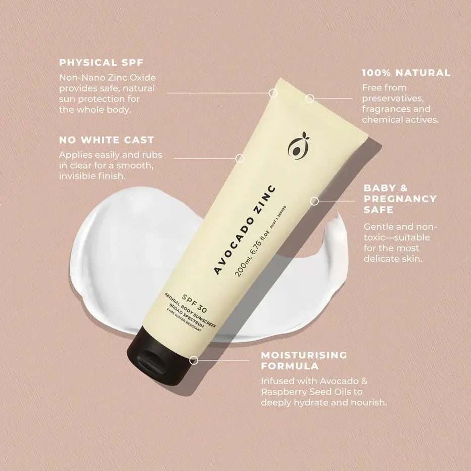 Avocado Zinc - SPF 30 Natural Body Sunscreen