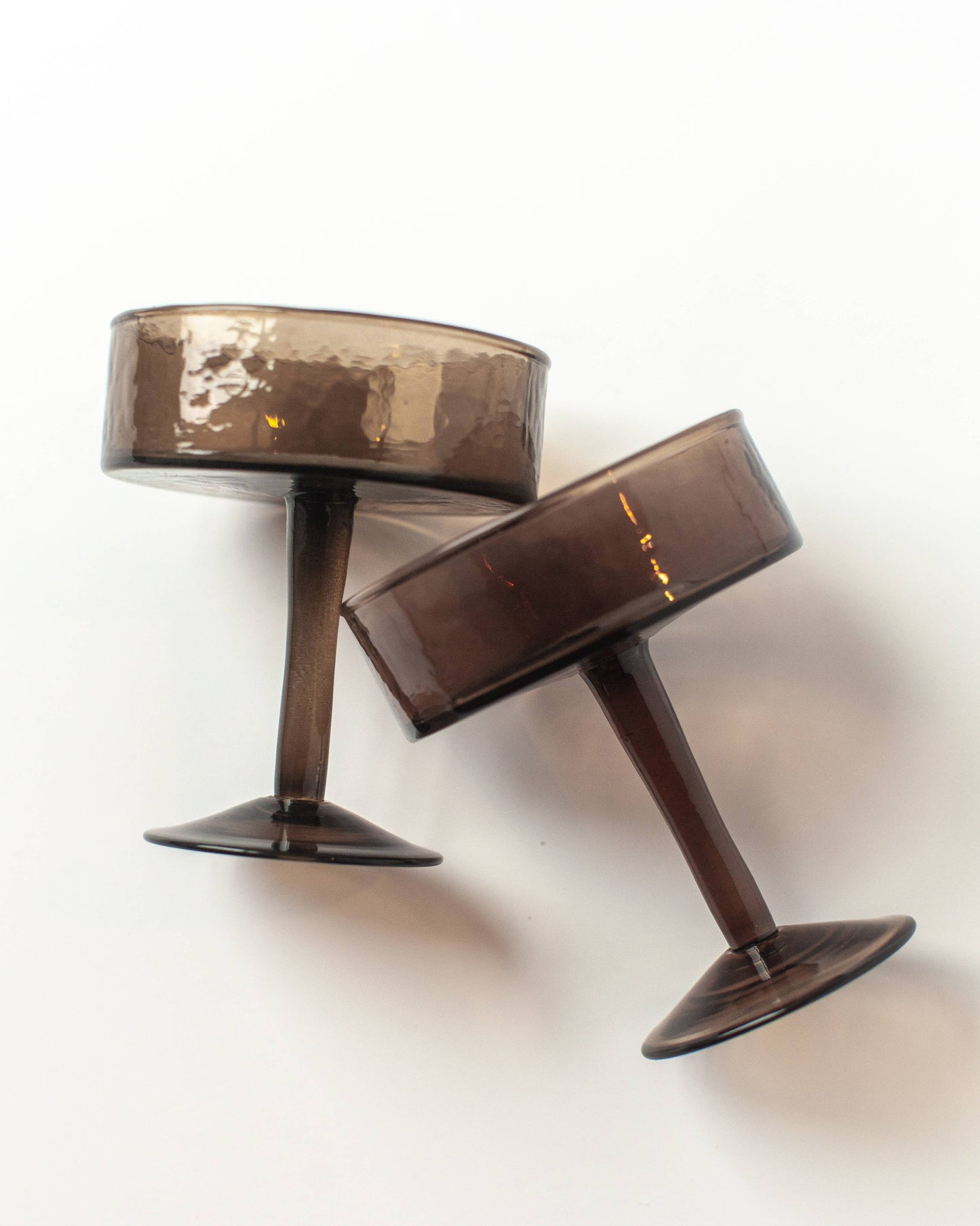 Creative Women Australia - Handblown Hammered Coupe Cocktail Glass Pair: Blush