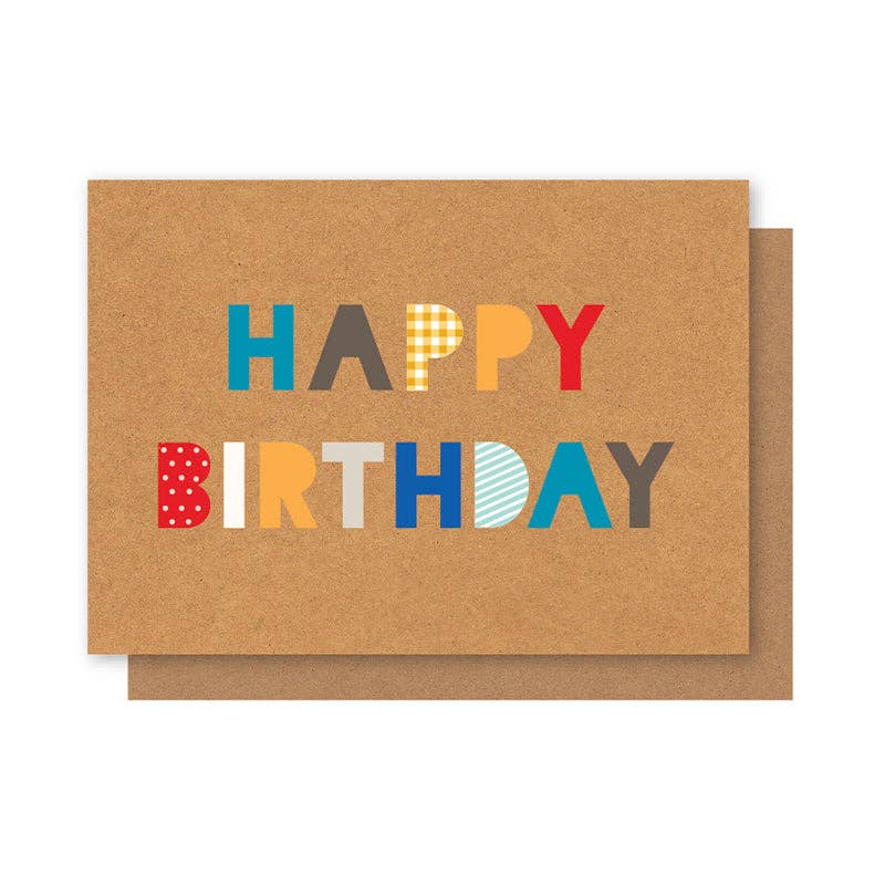 Elly Oak - PATTERN FONT BIRTHDAY CARD