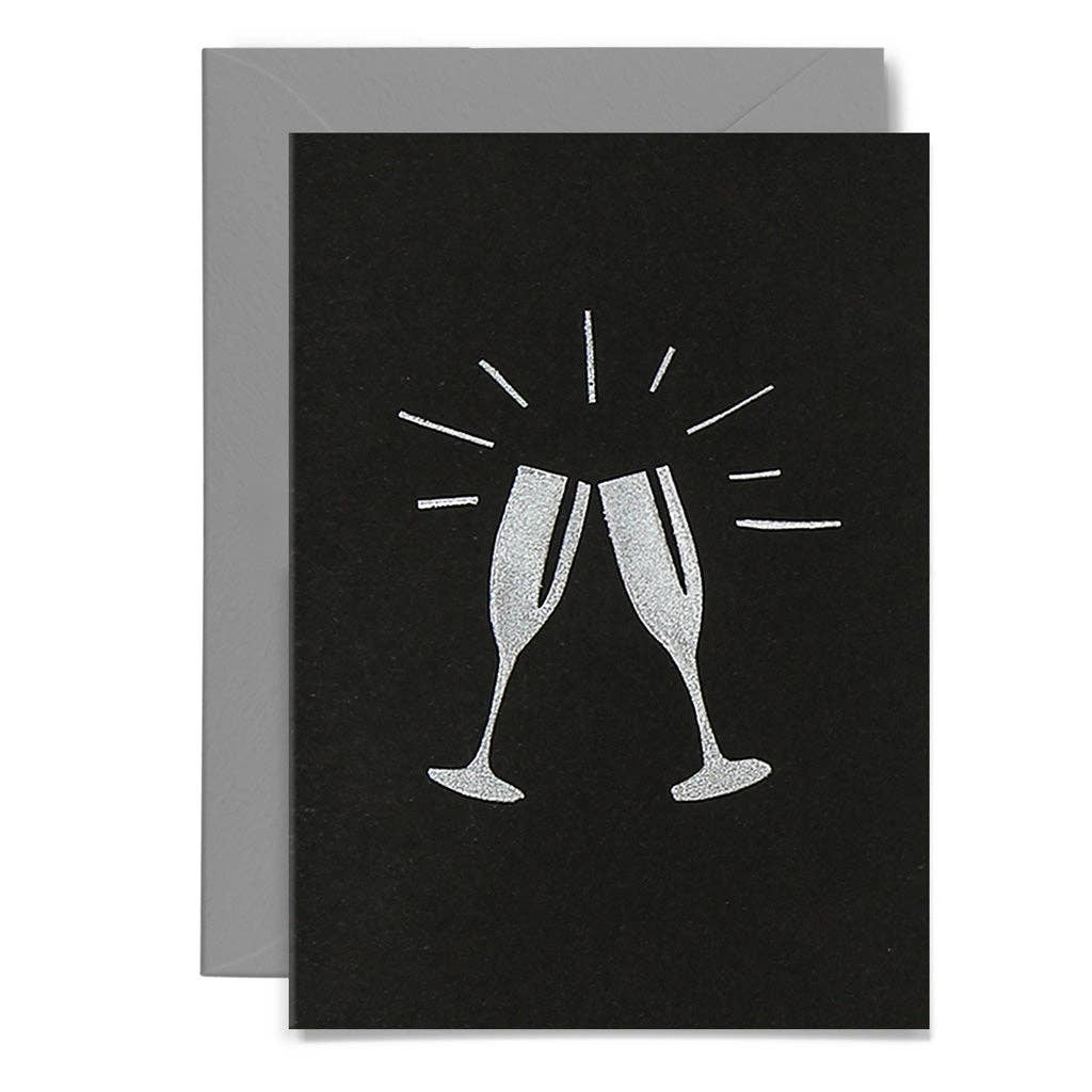 Me & Amber - CHEERS - various colours: Silver on black card / Wholesale