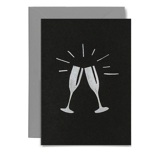 Me & Amber - CHEERS - various colours: Silver on black card / Wholesale