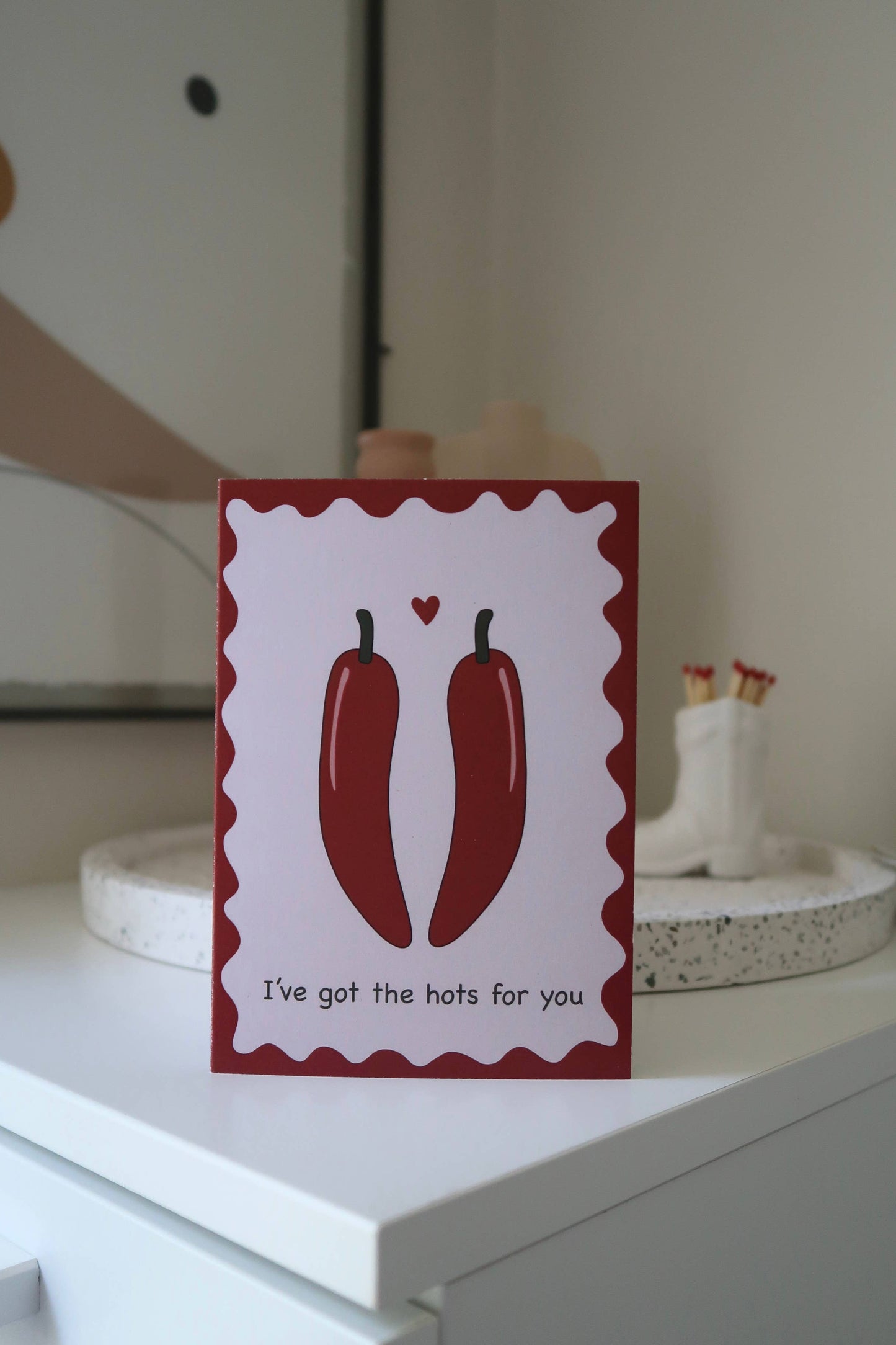 Quokka the Rocker - Hots for you FUNNY LOVE CARD, anniversary, birthday, chilli
